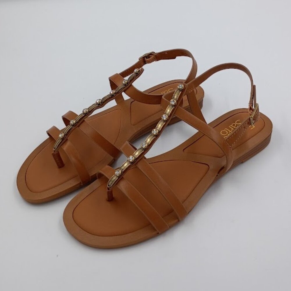 Franco Sarto Greca Sandals, Camel with Embellishments, Women's Size 8